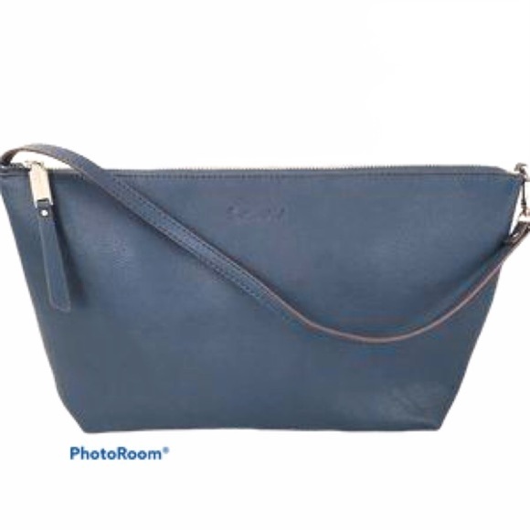 Splendid Blue Vegan Leather Satchel Shoulder Bag - Picture 1 of 12